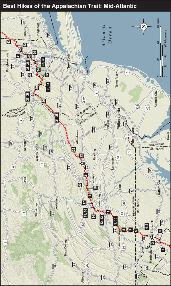 Overview Map Key Best Hikes of the Appalachian Trail Mid-Atlantic - photo 2