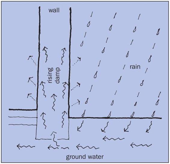 Fig 1 Rising damp uses walls as wicks RISING DAMP This is the classic form - photo 2