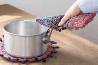 In addition to wearing the potholders as oven mitts you can insert pot handles - photo 5