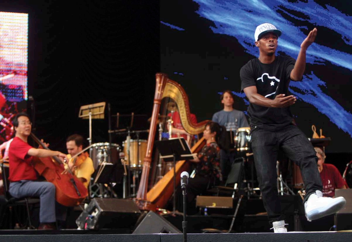 Lil Buck and Yo-Yo Ma bottom left corner performed together at Central Park - photo 7