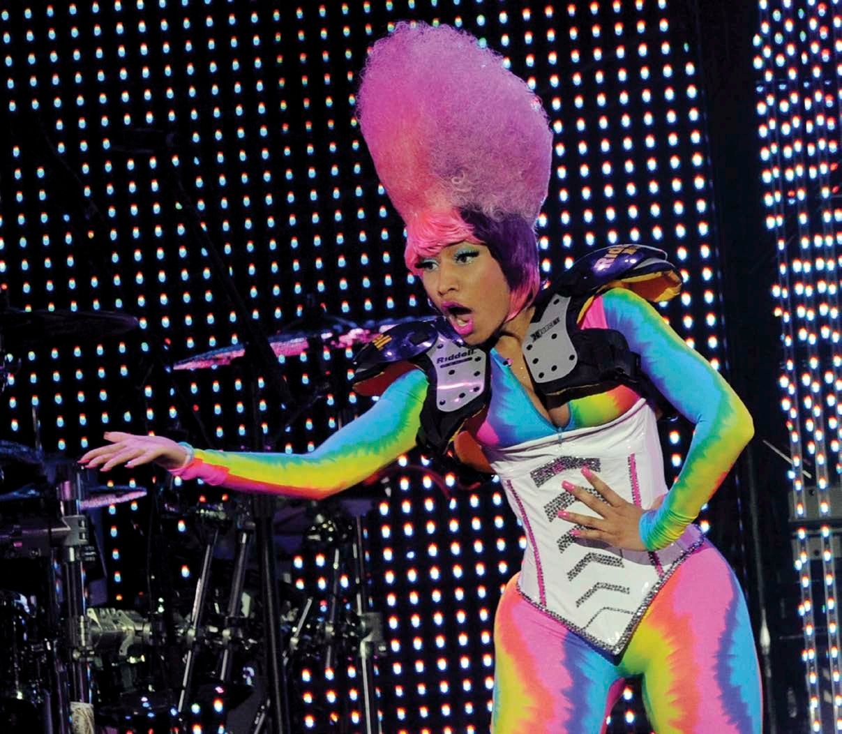Nicki Minaj performs at a 2011 Staples Center show Her colorful style started - photo 6