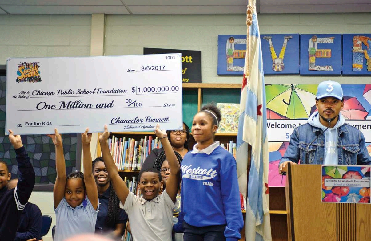 On March 6 2017 Chance gave one million dollars to the Chicago public - photo 8