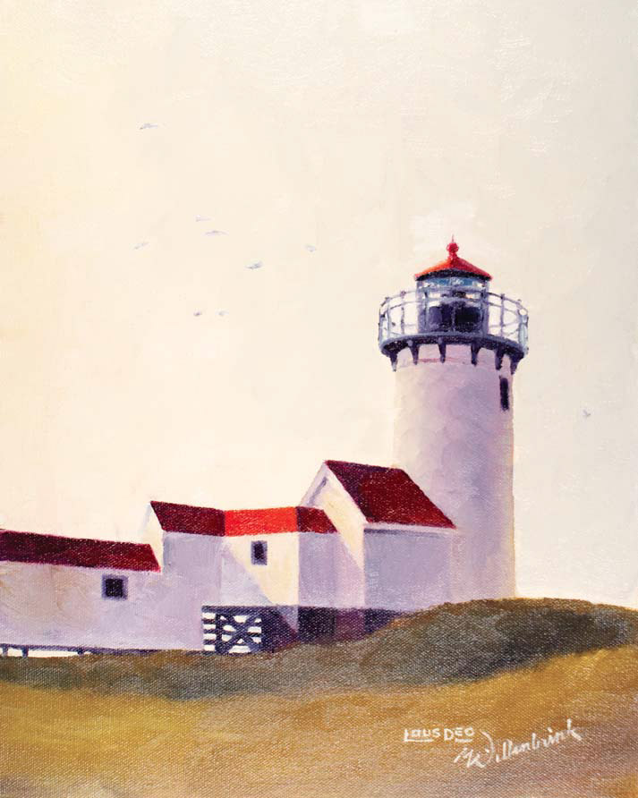 North Point Light oil on stretched canvas 14 11 36cm 28cm Paints A variety - photo 5