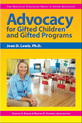 Joan D. Lewis - Advocacy for Gifted Children and Gifted Programs