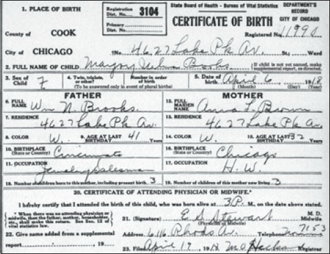 Sample birth certificate Cook County Illinois on FamilySearchorg Collect - photo 3