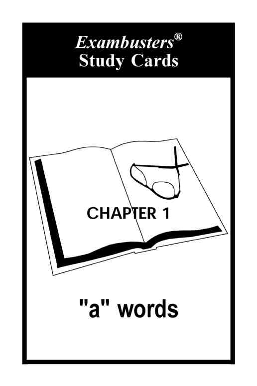 LSAT Test Prep Essential Vocabulary - Exambusters Flash Cards - Workbook 1 of 3 LSAT Exam Study Guide - photo 1