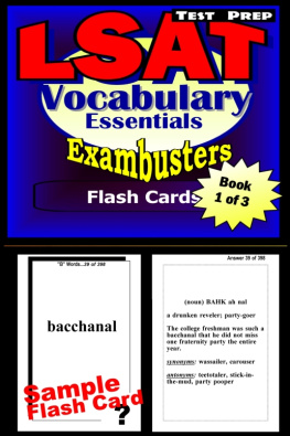 LSAT Exambusters - LSAT Test Prep Essential Vocabulary - Exambusters Flash Cards - Workbook 1 of 3: LSAT Exam Study Guide