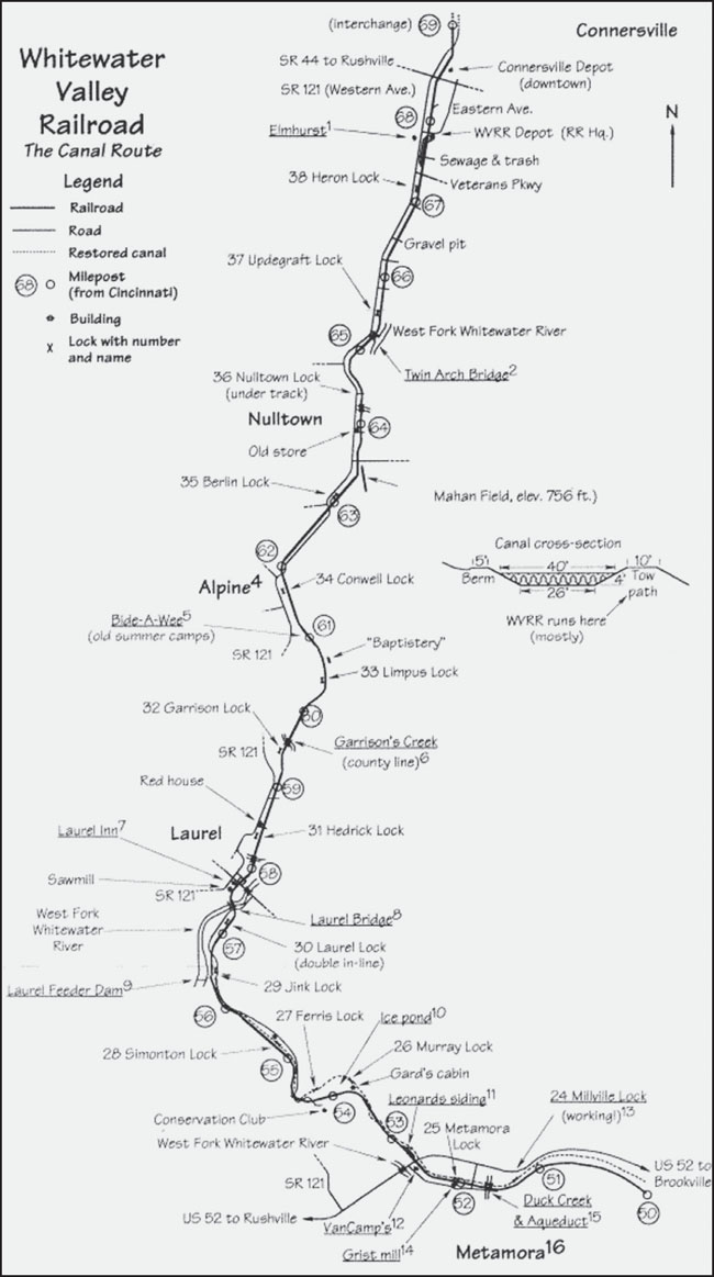 This map of the Canal Route on the Whitewater Valley Railroad was designed by - photo 2