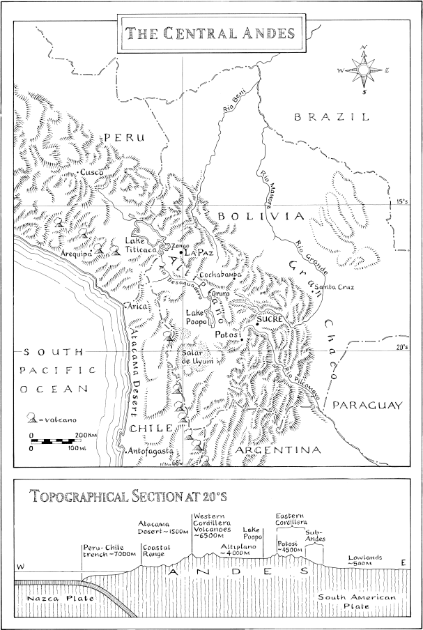 Map of the Central Andes showing the main features of the Andes in Bolivia - photo 9