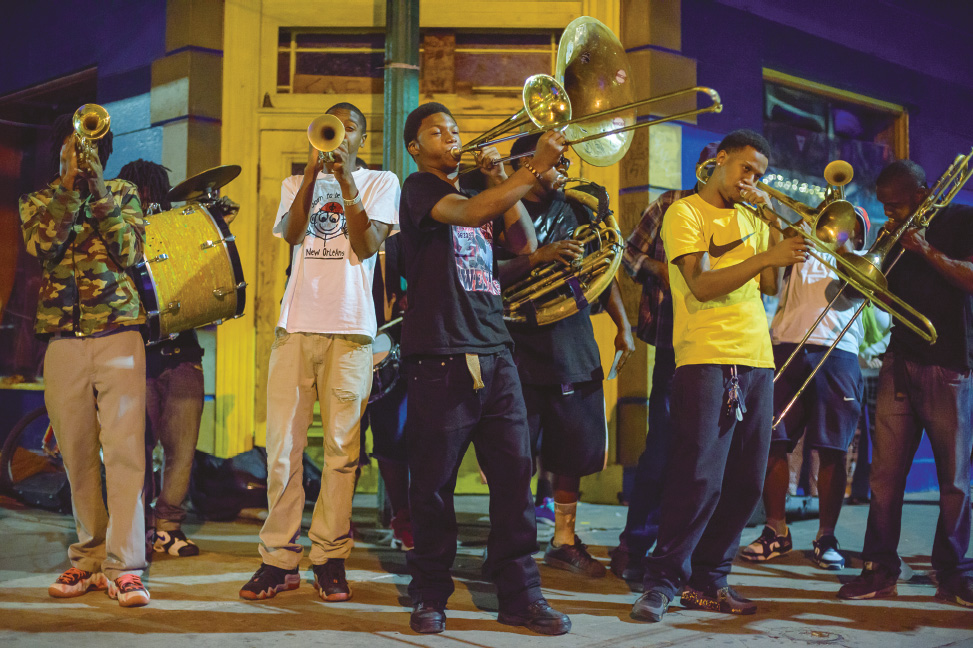 Young Fellaz Brass Band busking on Frenchmen Street TALKING NEW ORLEANS MUSIC - photo 2