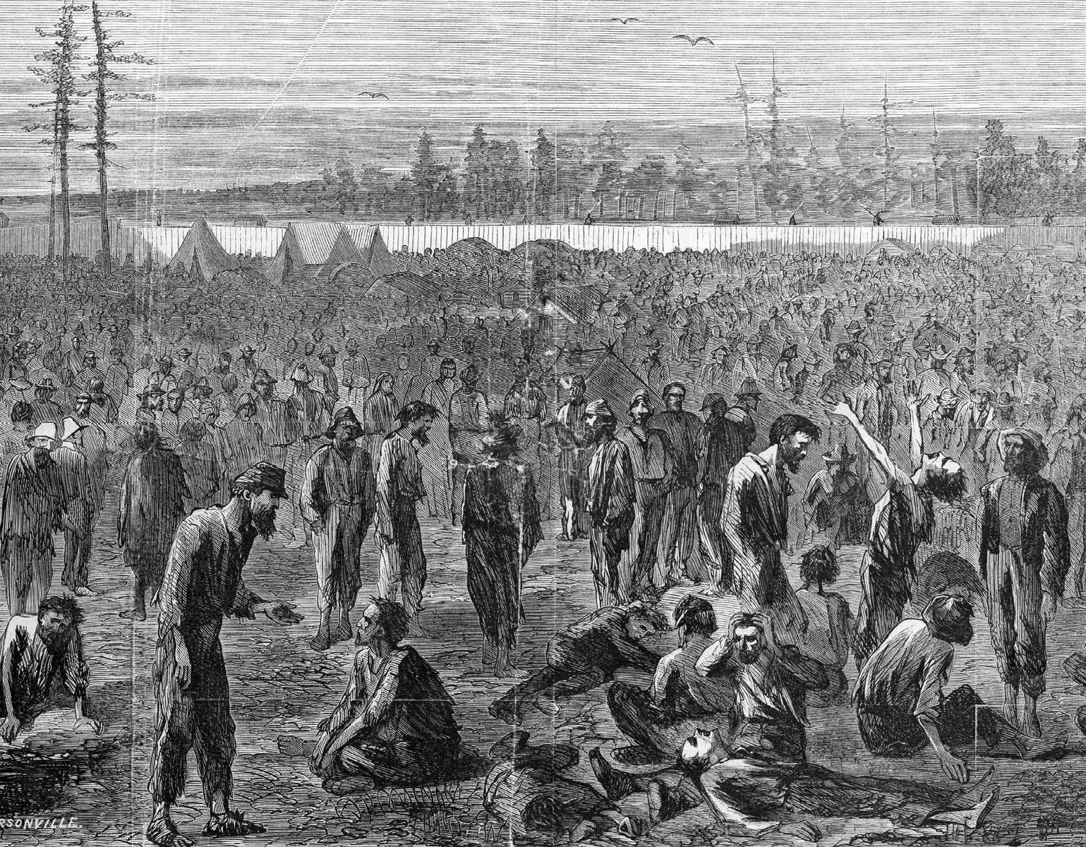Conditions in Confederate prisoner of war camps were often crowded and dirty - photo 3