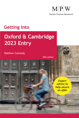 Carmody Getting into Oxford and Cambridge 2023 Entry