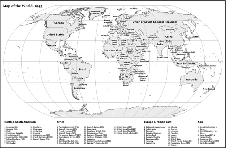 The World in 1945 The World in 2001 Colonial Empires in 1945 - photo 3