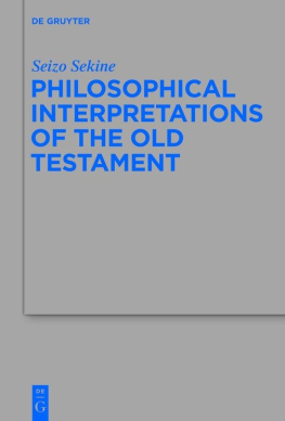 Seizo Sekine Philosophical Interpretations of the Old Testament