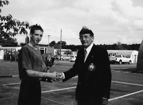 NY Association Hon Secretary WJ Bill Hornsey presents a memorial cup to the - photo 2