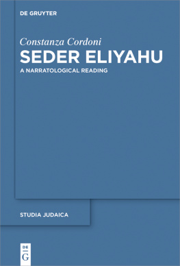 Constanza Cordoni - Seder Eliyahu (Studia Judaica): A Narratological Reading
