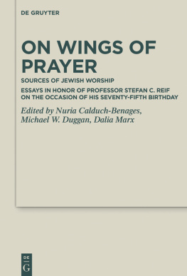 Nuria Calduch-Benages (editor) - On Wings of Prayer: Sources of Jewish Worship; Essays in Honor of Professor Stefan C. Reif on the Occasion of his Seventy-fifth Birthday