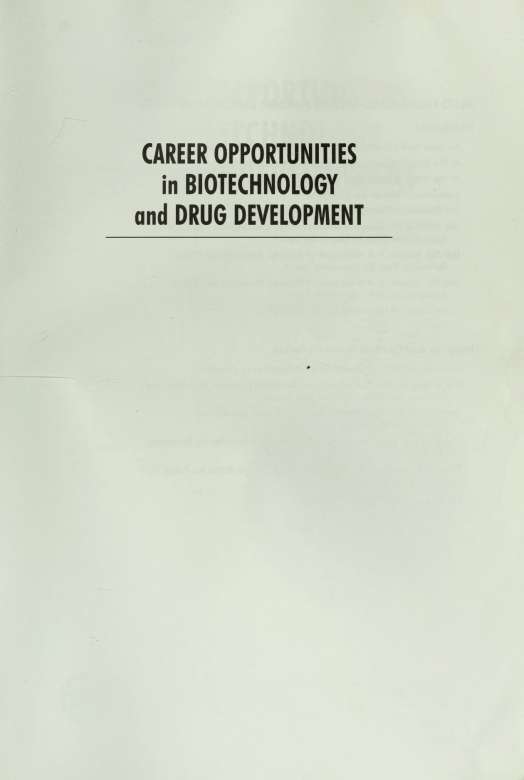 Career opportunities in biotechnology and drug development - photo 3