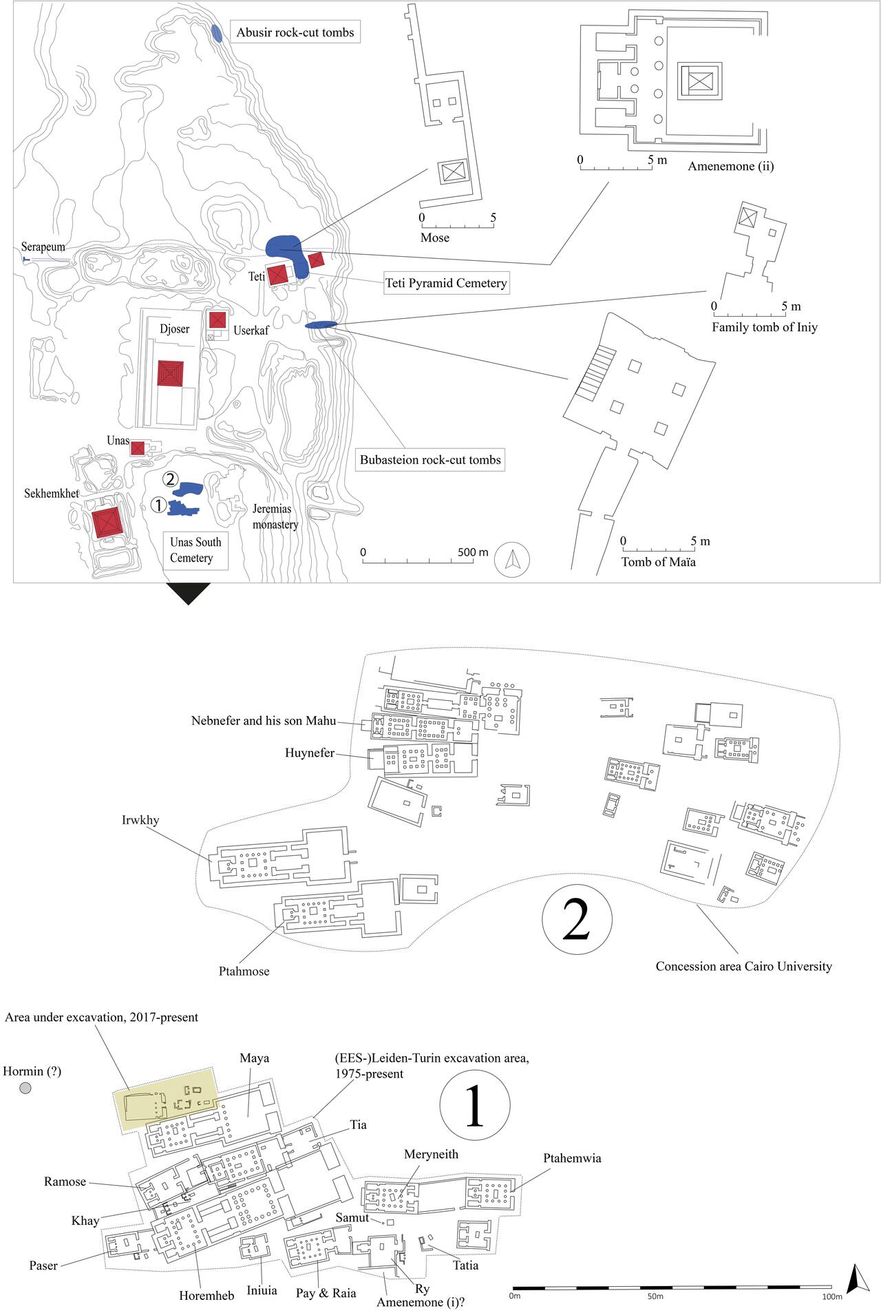 Fig 1 Map of Saqqara with thanks to Nico Staring This map shows the - photo 2