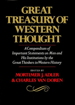 Mortimer J. Adler Great Treasury of Western Thought - Compendium of Important Statements on Man and His Institutions By Great Thinkers in Western History