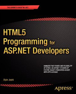 Bipin Joshi - HTML5 Programming for ASP.NET Developers