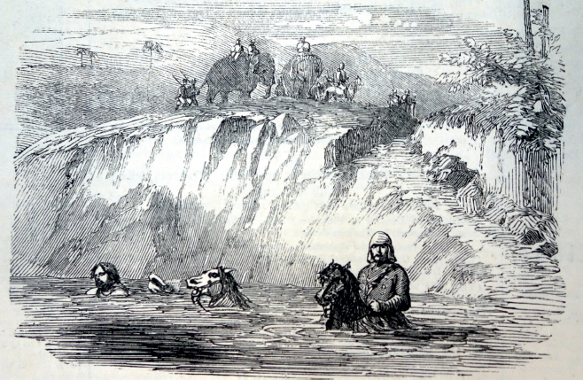 Railway surveyors crossing a flooded nullah in the monsoon an engraving based - photo 12