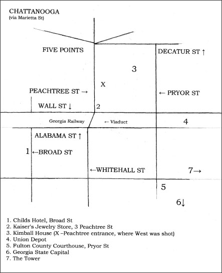 A map of downtown Atlanta 192122 Drawn by the author Chapter 1 A Scene of - photo 2