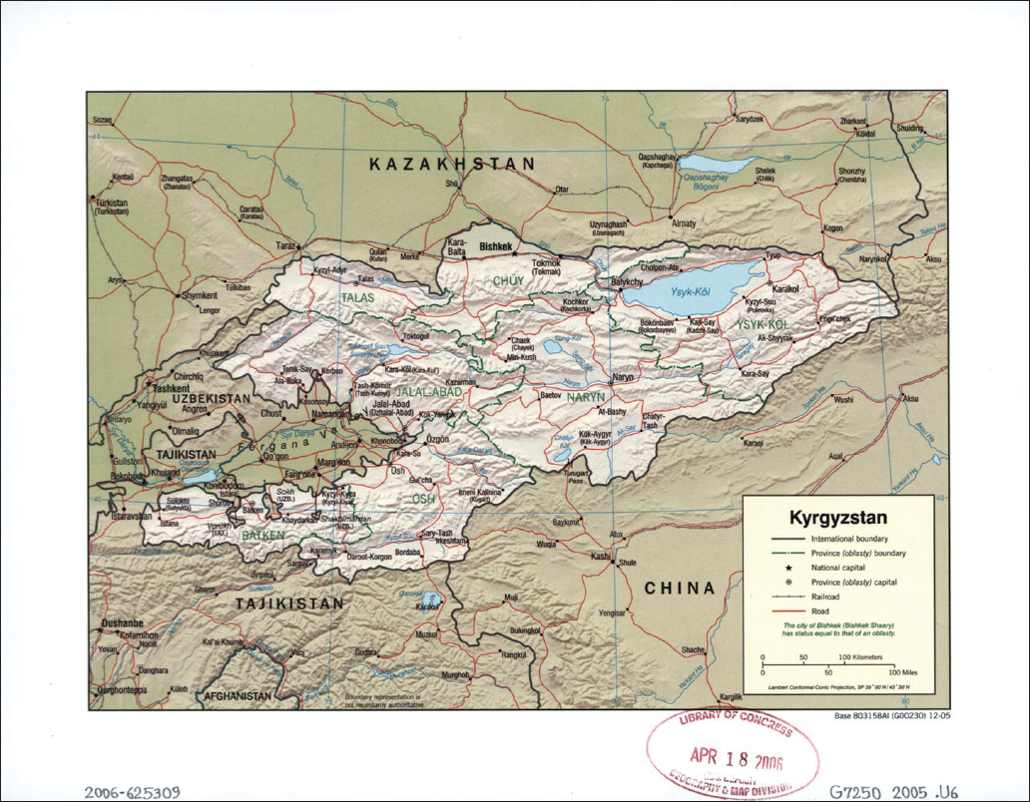 Map 01 Kyrgyzstan Source Library of Congress Geography and Map Division - photo 1