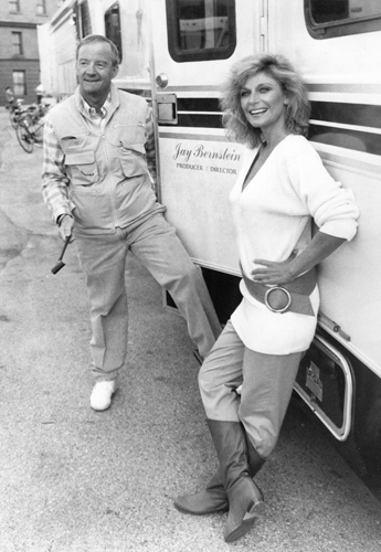 Jay Bernstein with Mary Frann in 1987 behind the scenes of The New Mike - photo 6