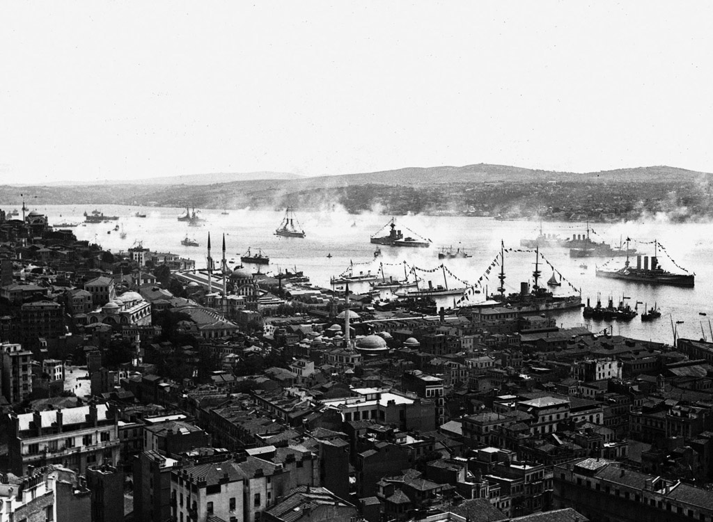 Ships of the Allied fleet firing a salute in the Bosphorus Damad Ferid - photo 8