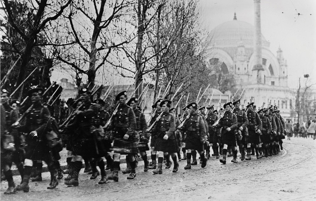 British troops marching through the streets of Istanbul A protest meeting - photo 11