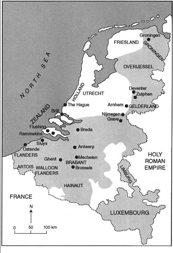 Map 1 The Natherlands areas which returned to Spanish control 1581-8 are - photo 2