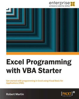 Robert Martin Excel Programming with VBA Starter