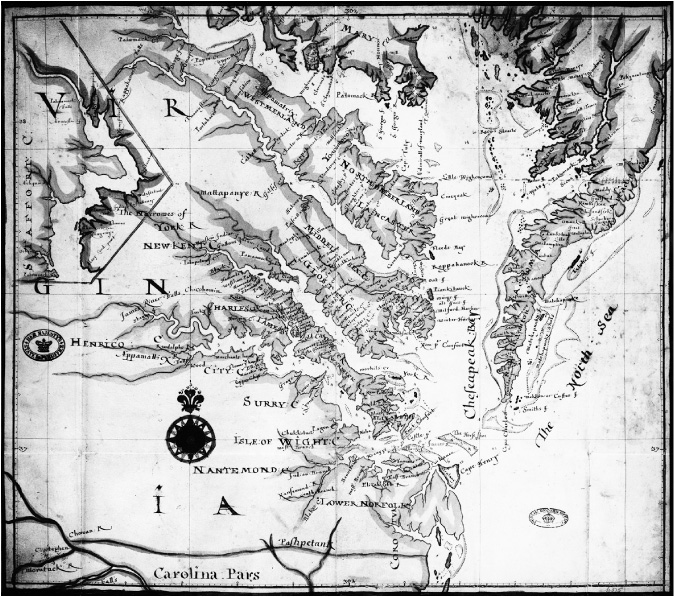 Plate 1 Map of Virginia and Maryland 1681 MPG 1375 Courtesy The National - photo 1