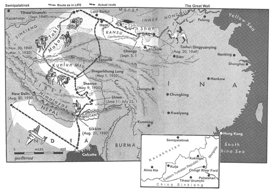 Map from Life magazine November 1950 edited to show actual journey INTO - photo 1