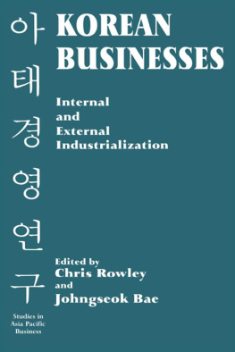 Chris Rowley Managing Korean Business: Organization, Culture, Human Resources and Change