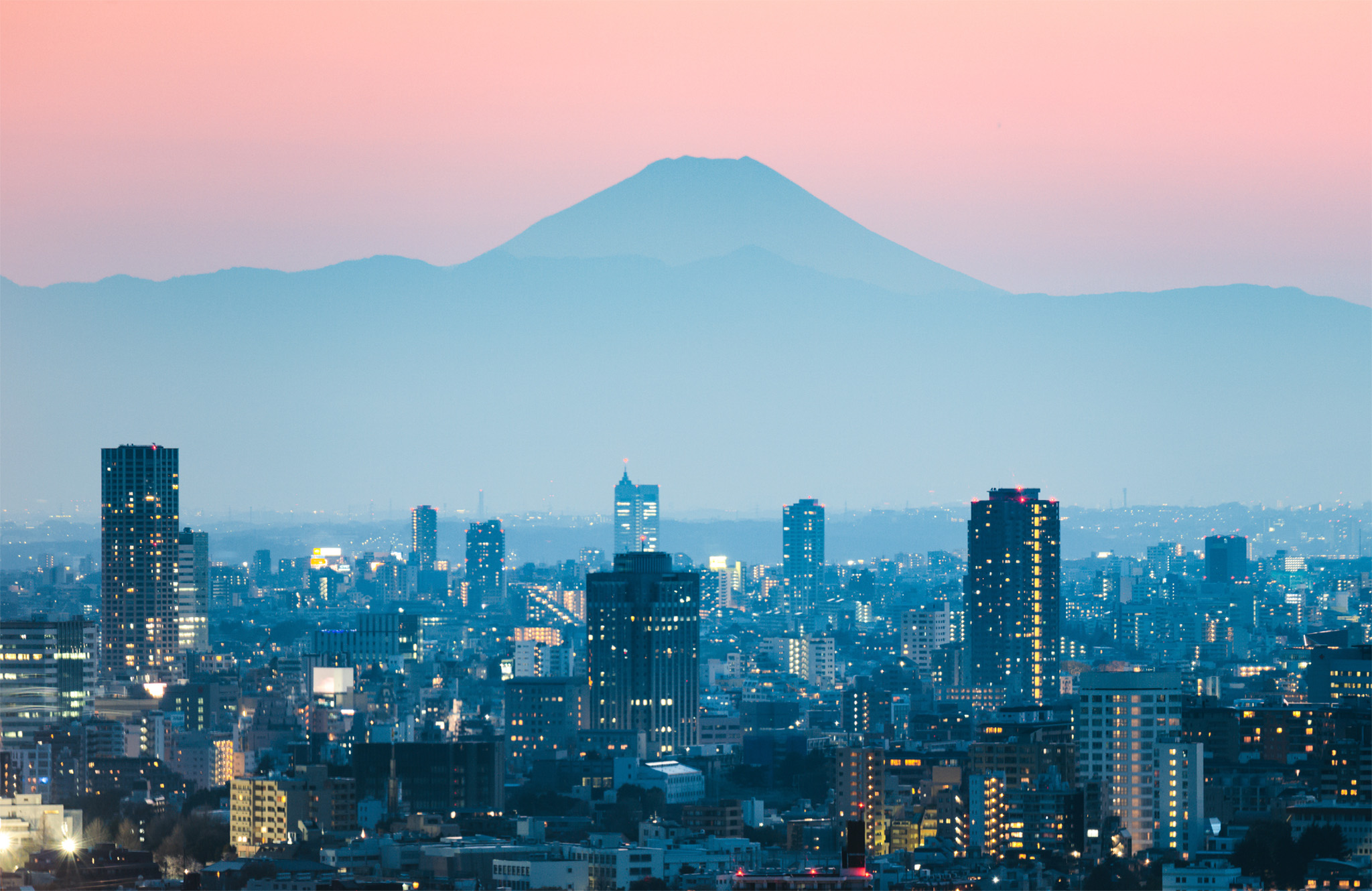 t Silhouette of Mount Fuji beyond the Tokyo skyline From the ancient and - photo 5