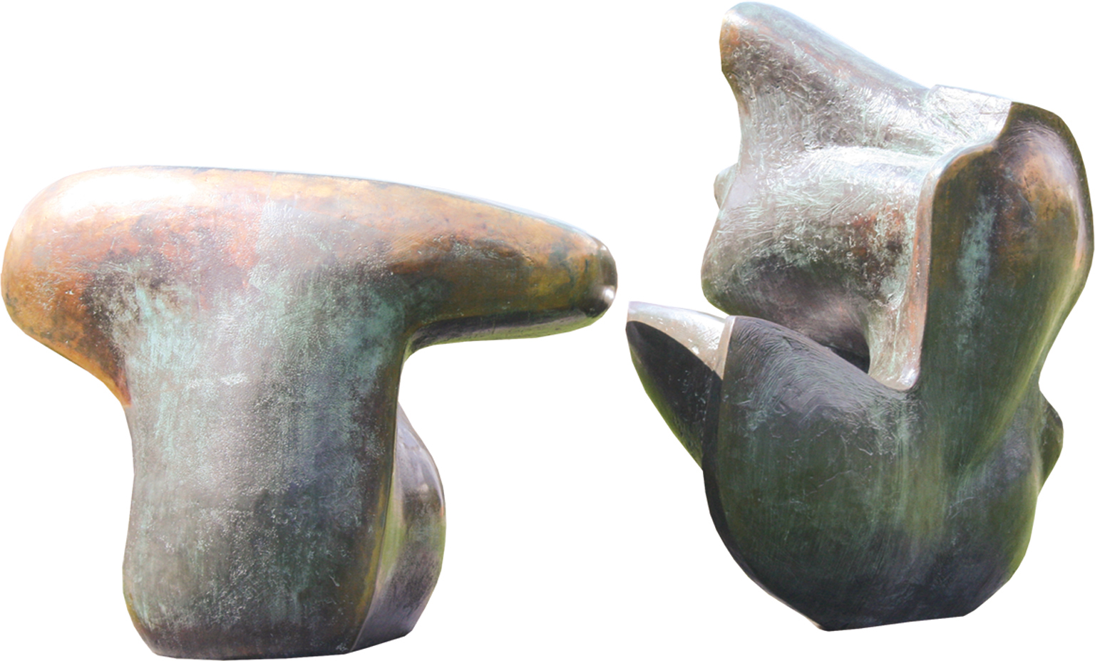 Two-Piece Reclining Figure Points is a bronze monumental sculpture created in - photo 6