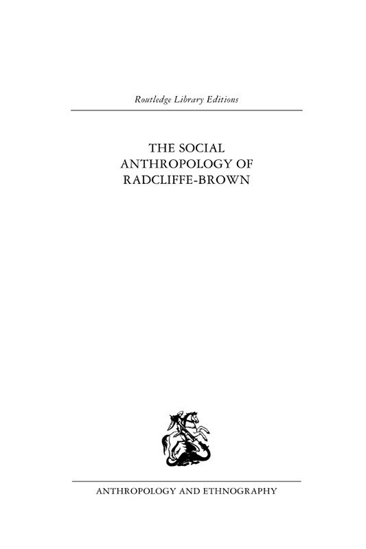 Routledge Library Editions Anthropology and Ethnography SOCIAL AND CULTURAL - photo 1