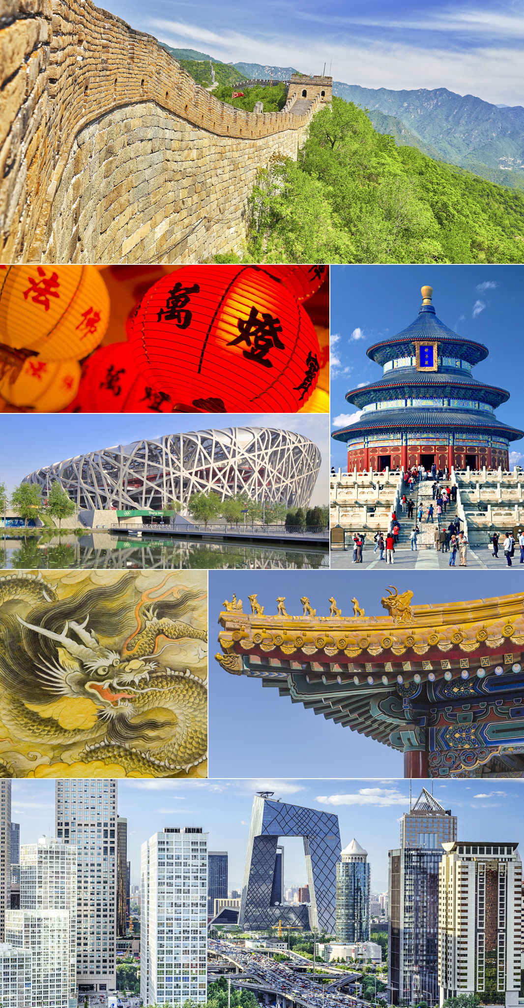 Clockwise from top Great Wall of China Temple of Heaven the Forbidden City - photo 2