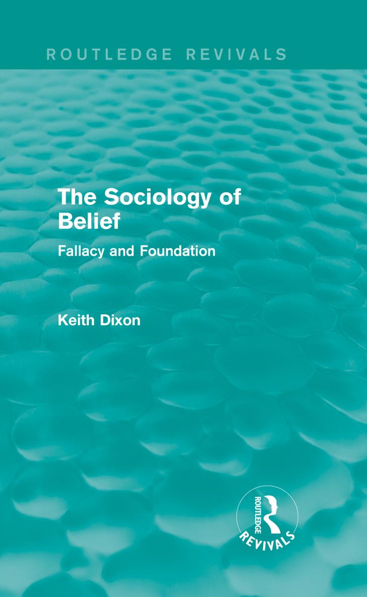 Routledge Revivals The Sociology of Belief First published in 1980 this book - photo 1