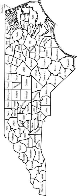 North Carolina counties circa 1855 Map by Mishio Yamanaka based on J H - photo 4