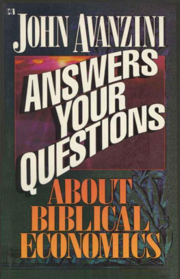 John F Avanzini John Avanzini answers your questions about biblical economics