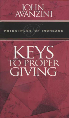 John Avanzini Keys to Proper Giving