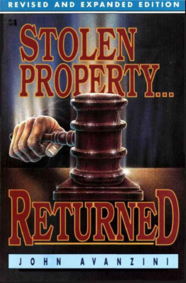 John F Avanzini - Stolen property returned : your personal restoration mandate