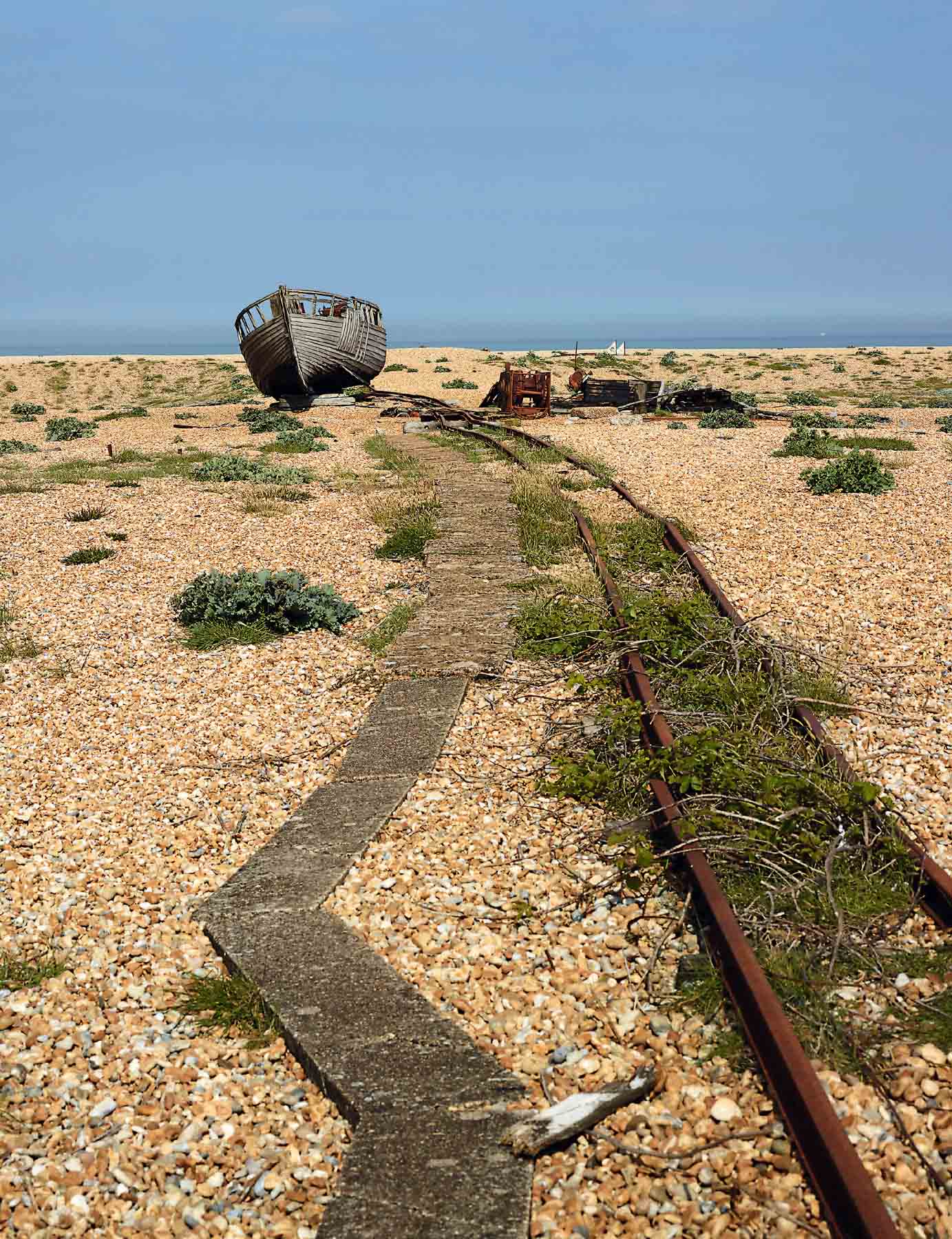 Remnants of one of the skipway tracks once used for carting fish across the - photo 7