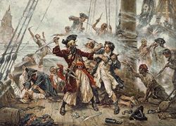 Capture of the Pirate Blackbeard 1718 depicting the battle between and Lt - photo 2