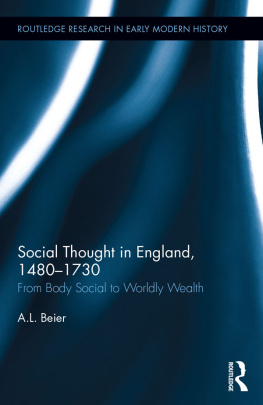 A.L. Beier - Social Thought in England, 1480-1730