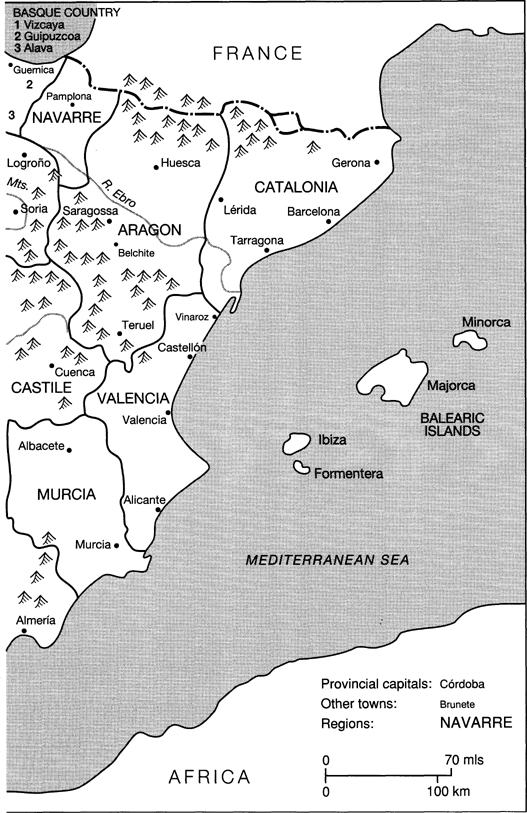 Map 1 Regions and provinces of Spain Map 2 Major areas of political - photo 4