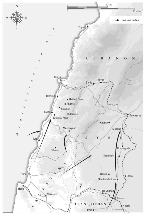 Map 4 Lebanon and SW Syria Map 5 France occupation and raids Map - photo 6